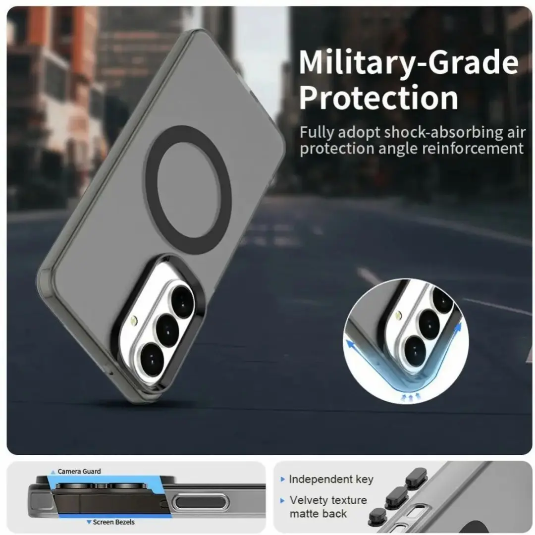 Selected MagSafe Backcover Hoesje Samsung Galaxy S26 Plus - Zwart & Transparant