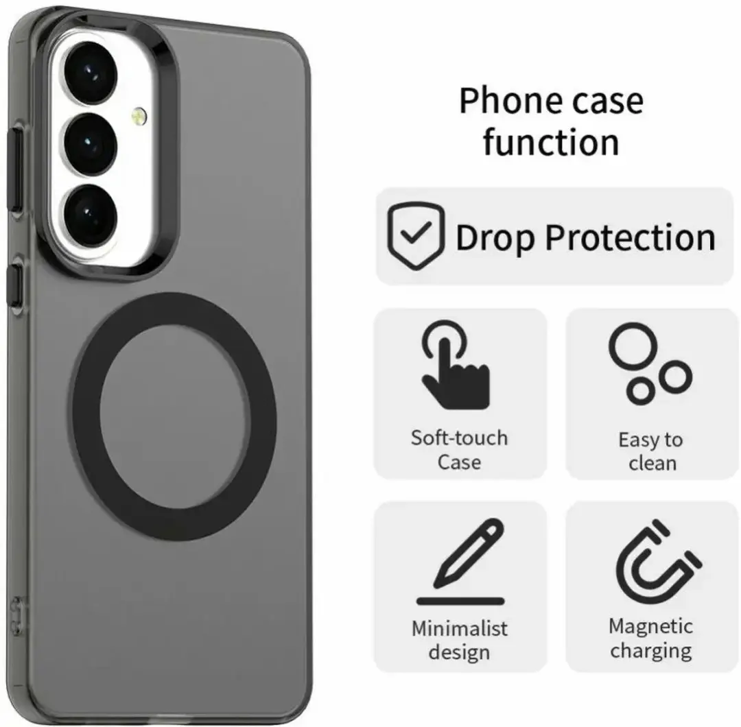 Selected MagSafe Backcover Hoesje Samsung Galaxy S26 Plus - Zwart & Transparant - afbeelding 6 van 6