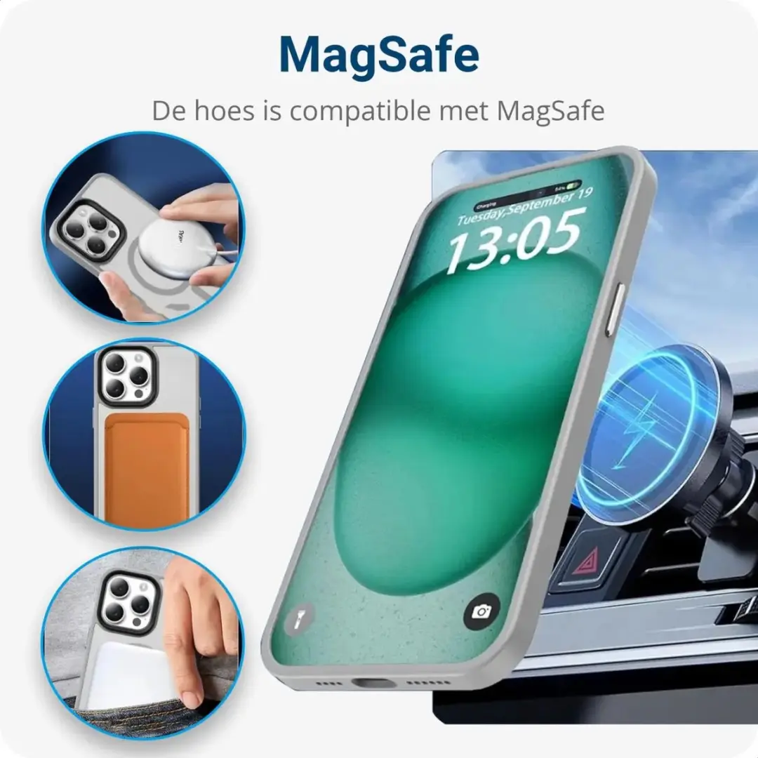 Selected by GSMpunt Apple iPhone 15 Pro Max MagSafe Hoesje - Grijs