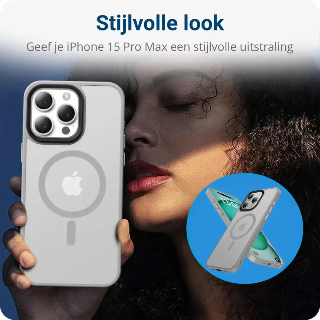 Selected by GSMpunt Apple iPhone 15 Pro Max MagSafe Hoesje - Grijs