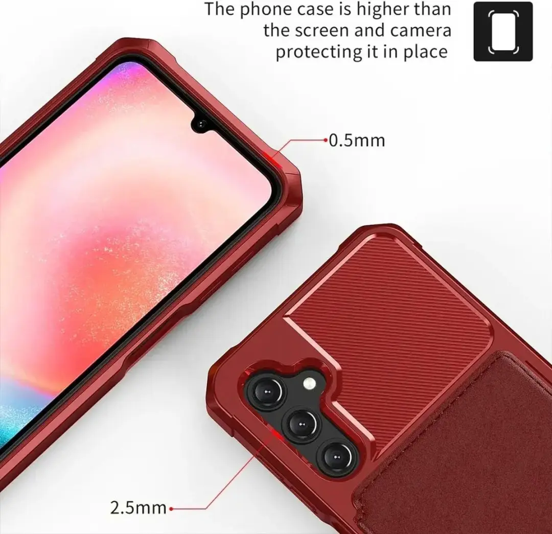 Selected Portemonnee Hoesje Samsung Galaxy A15 - 4 Pasjes - Rood