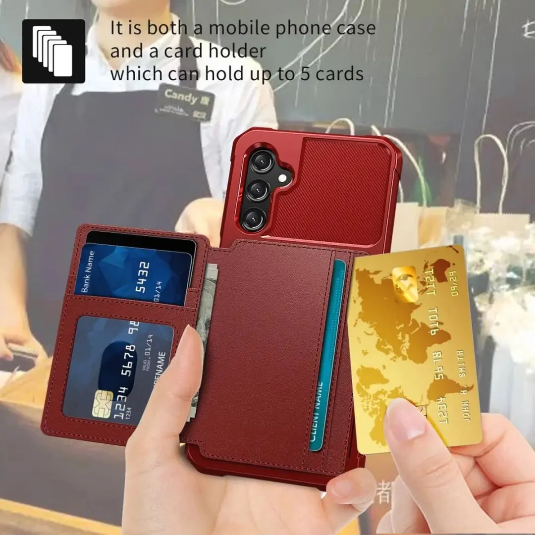 Selected Portemonnee Hoesje Samsung Galaxy A15 - 4 Pasjes - Rood - afbeelding 6 van 6