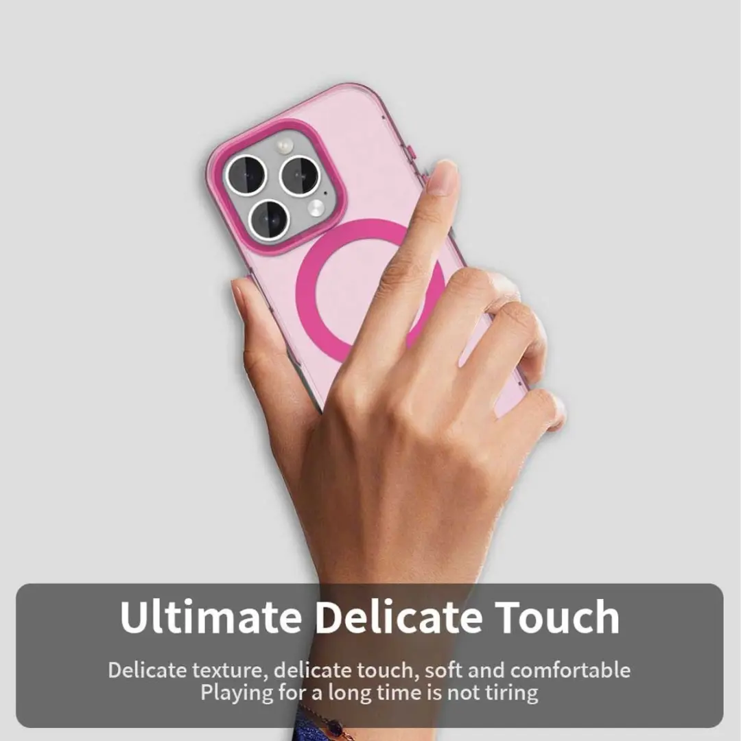 Selected Backcover Hoesje iPhone 16 Pro Max MagSafe - Roze & Transparant