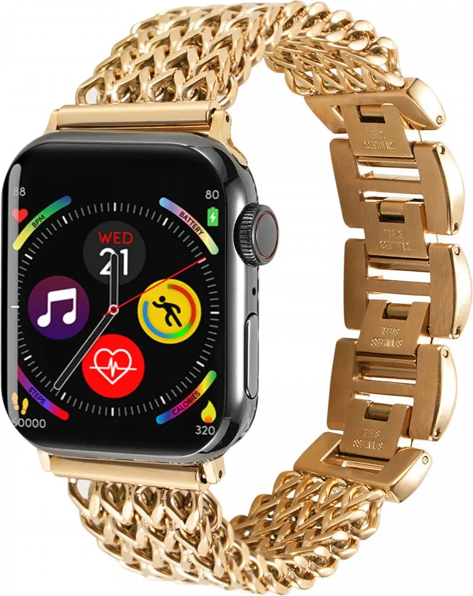 Selected Gevlochten Stalen Bandje Apple Watch - Goud
