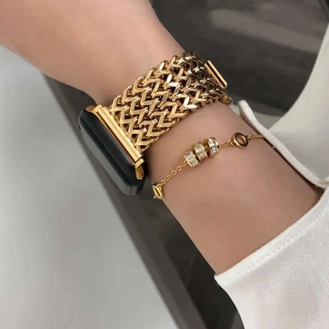 Selected Gevlochten Stalen Bandje Apple Watch - Goud