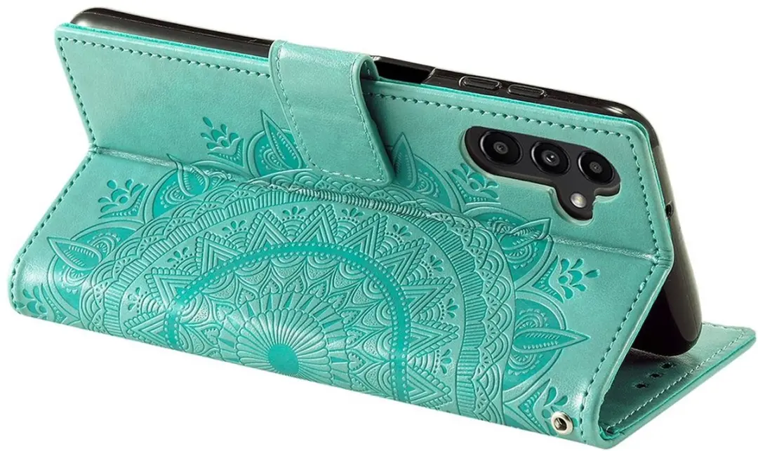 Selected Mandala Book Case Samsung Galaxy A36 - Groen - 3 Pasjes