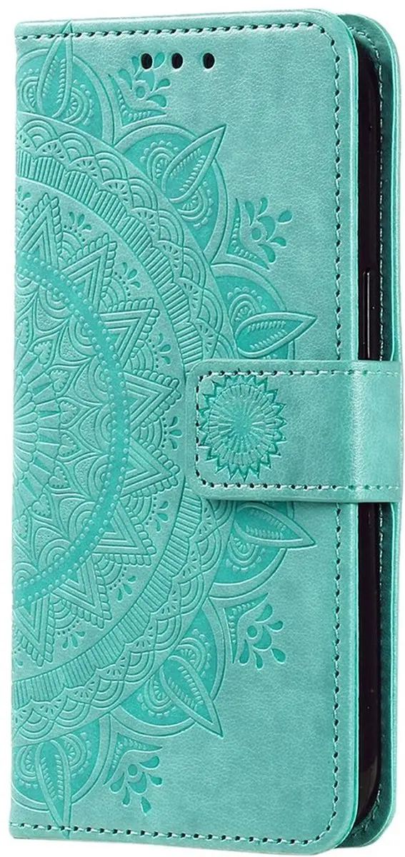 Selected Mandala Book Case Samsung Galaxy A36 - Groen - 3 Pasjes