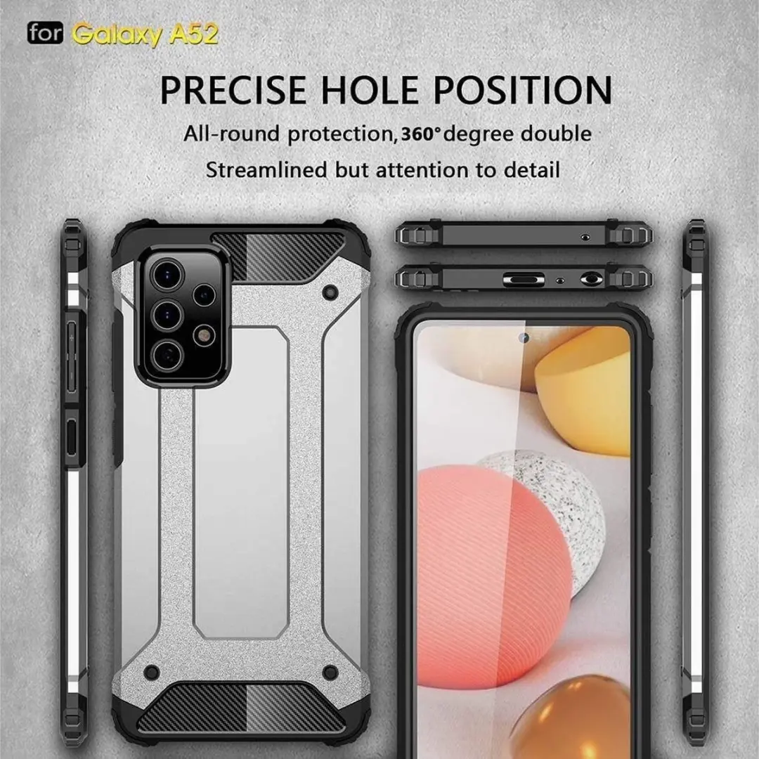 Selected Hoesje Samsung Galaxy A52 Hybride Back Cover - Zwart - afbeelding 6 van 6
