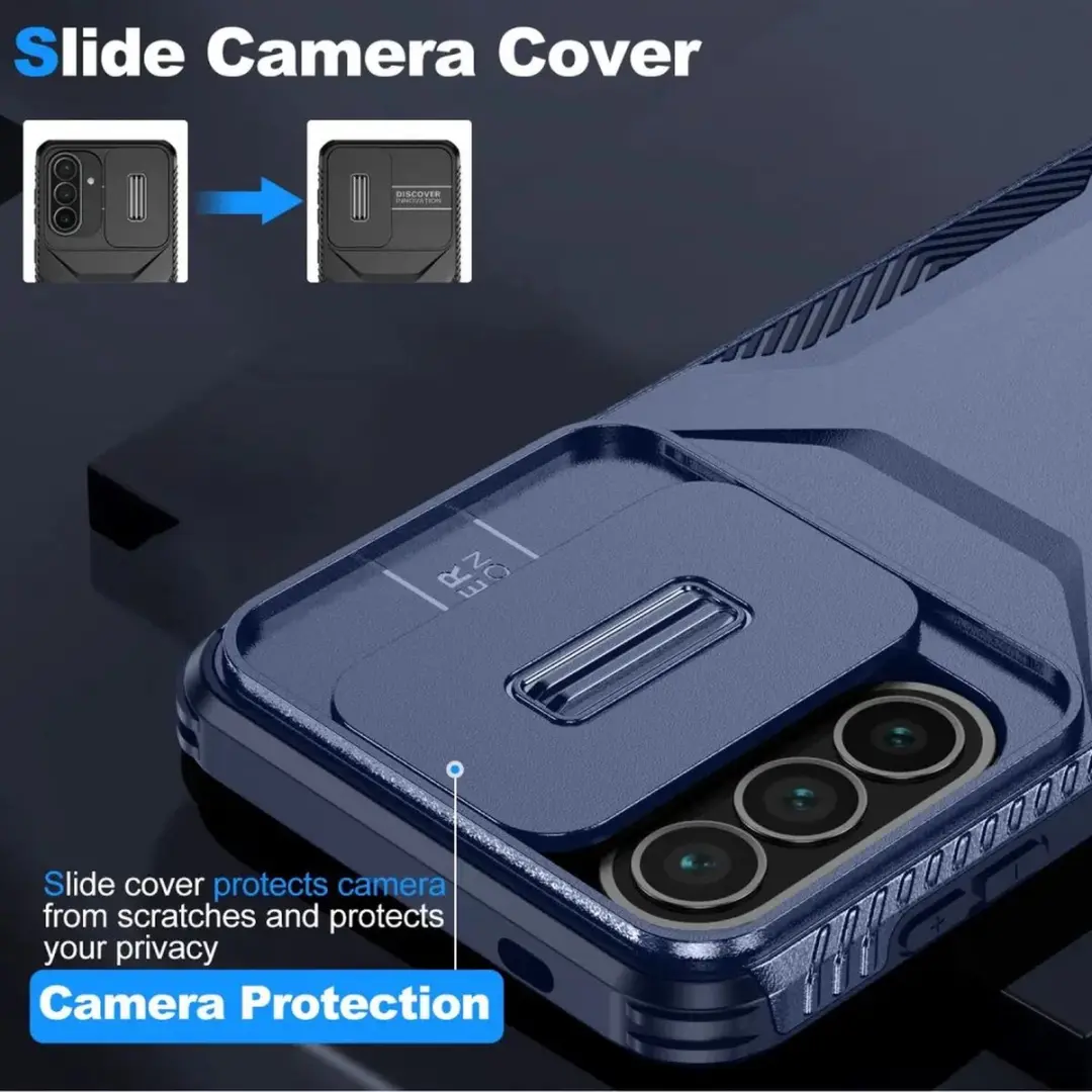 Selected Hoesje Samsung Galaxy A57 Blauw - Camera Slider