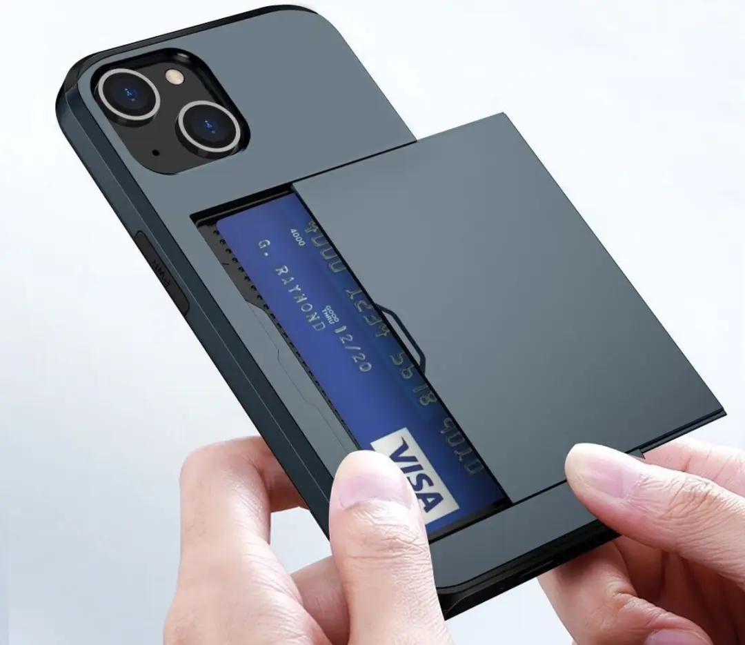 Selected Hoesje iPhone 15 Plus - Kaarthouder 2 Pasjes Blauw