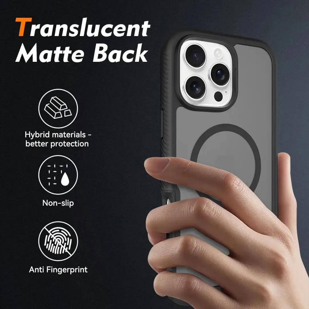 Selected iPhone 16 Pro Max Hoesje Matte Zwart - MagSafe