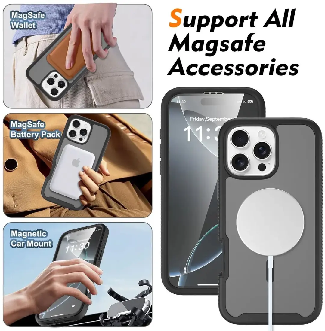 Selected iPhone 16 Pro Max Hoesje Matte Zwart - MagSafe