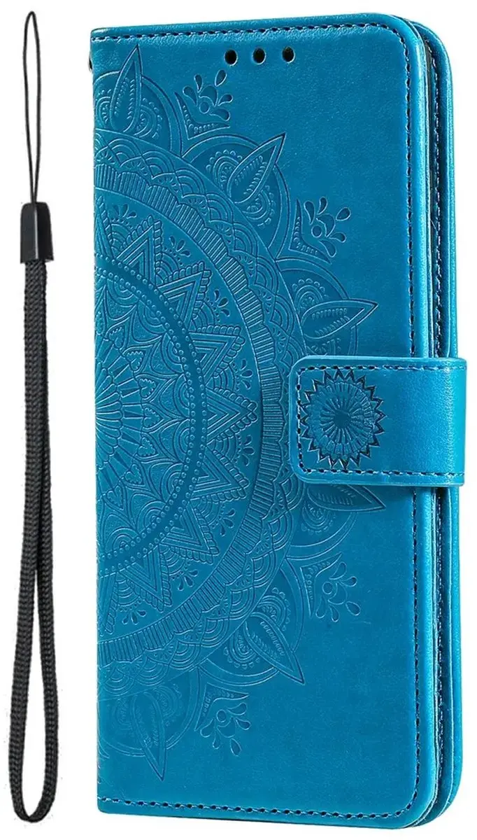 Selected Google Pixel 10a Hoesje Mandala Blauw - 3 Pasjes