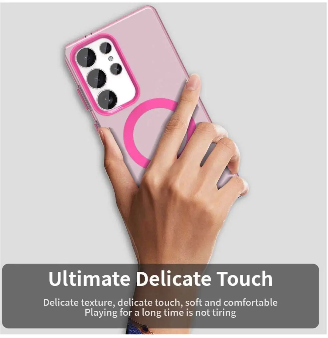 Samsung Galaxy S25 Ultra MagSafe Hoesje - Roze & Transparant - afbeelding 6 van 6