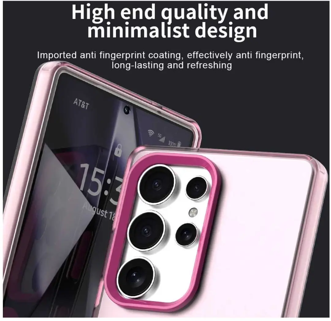 Samsung Galaxy S25 Ultra MagSafe Hoesje - Roze & Transparant