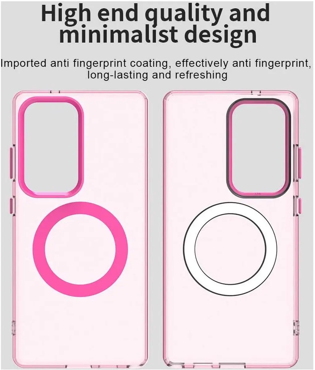 Samsung Galaxy S25 Ultra MagSafe Hoesje - Roze & Transparant