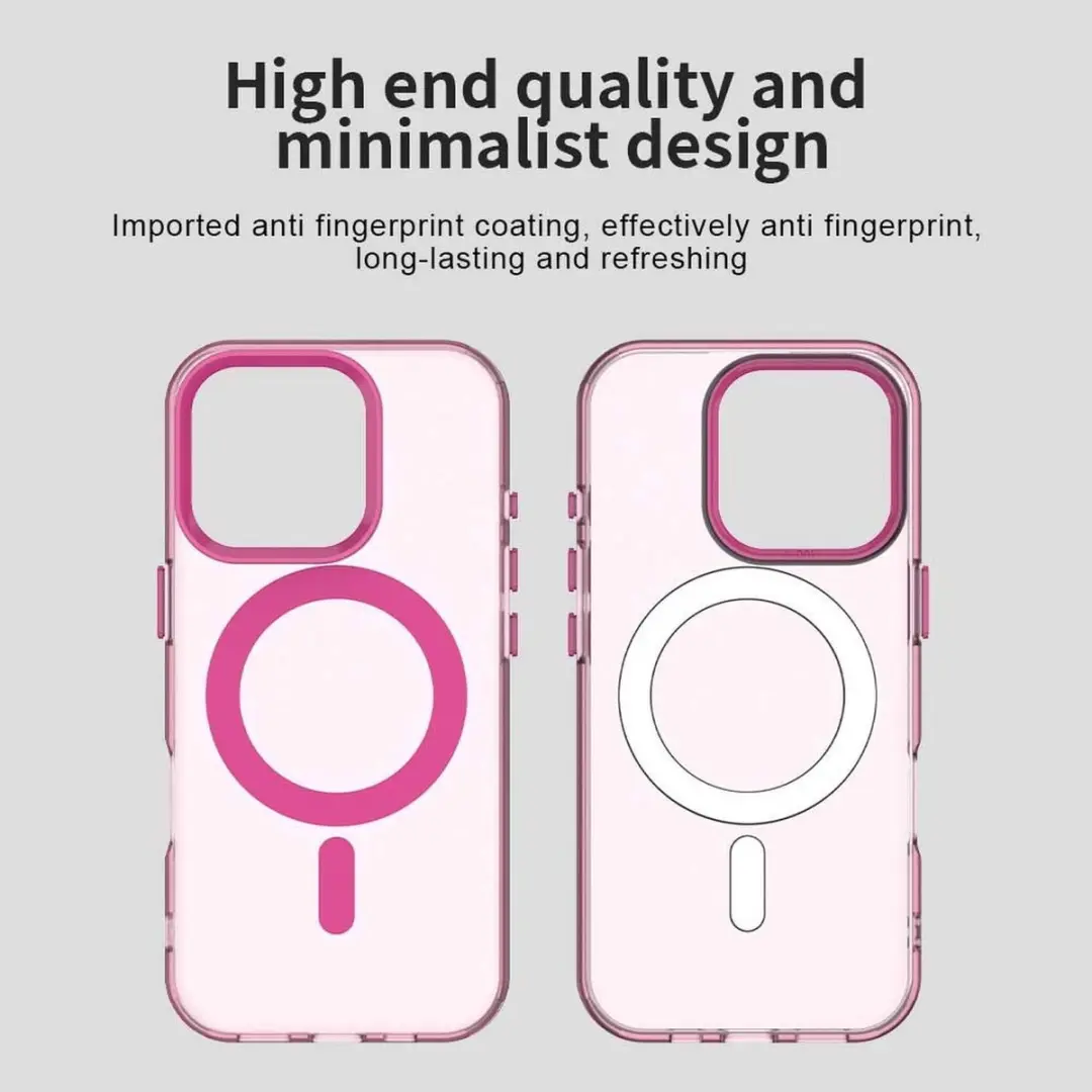 Selected MagSafe Backcover iPhone 16 Pro - Roze & Transparant