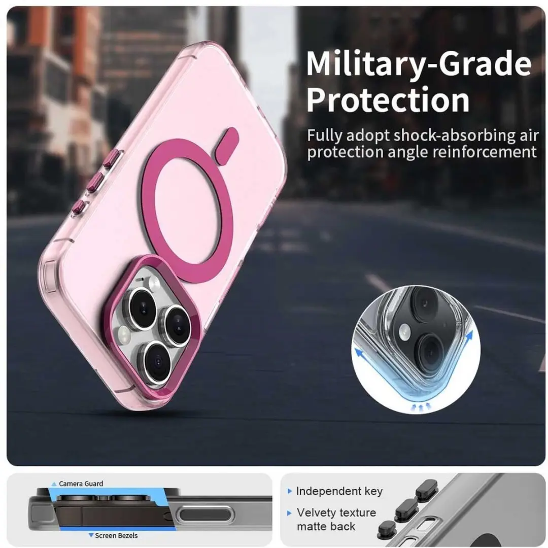 Selected MagSafe Backcover iPhone 16 Pro - Roze & Transparant - afbeelding 6 van 6