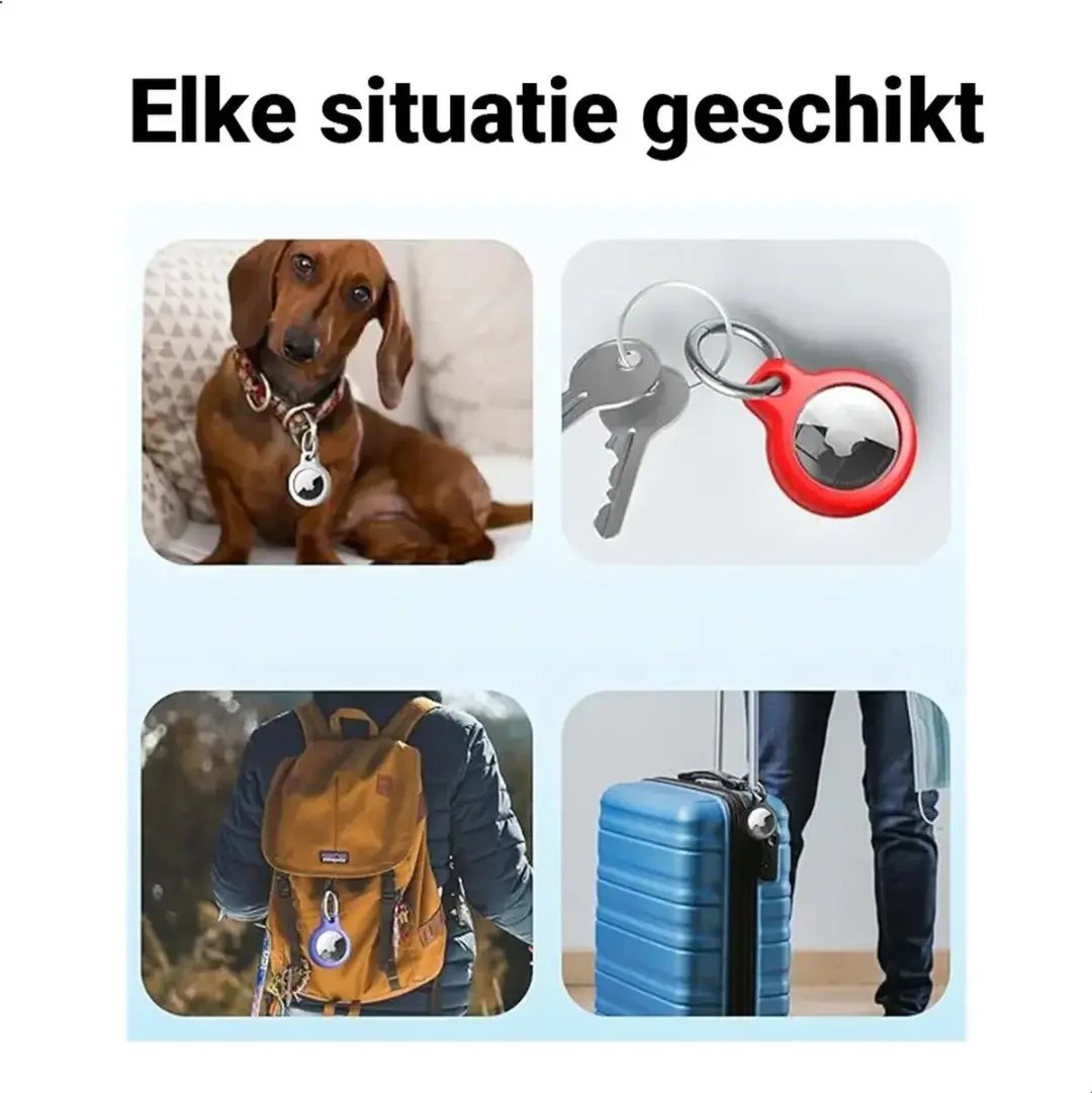 Selected Waterdichte Sleutelhanger AirTag - Zwart 2-Pack