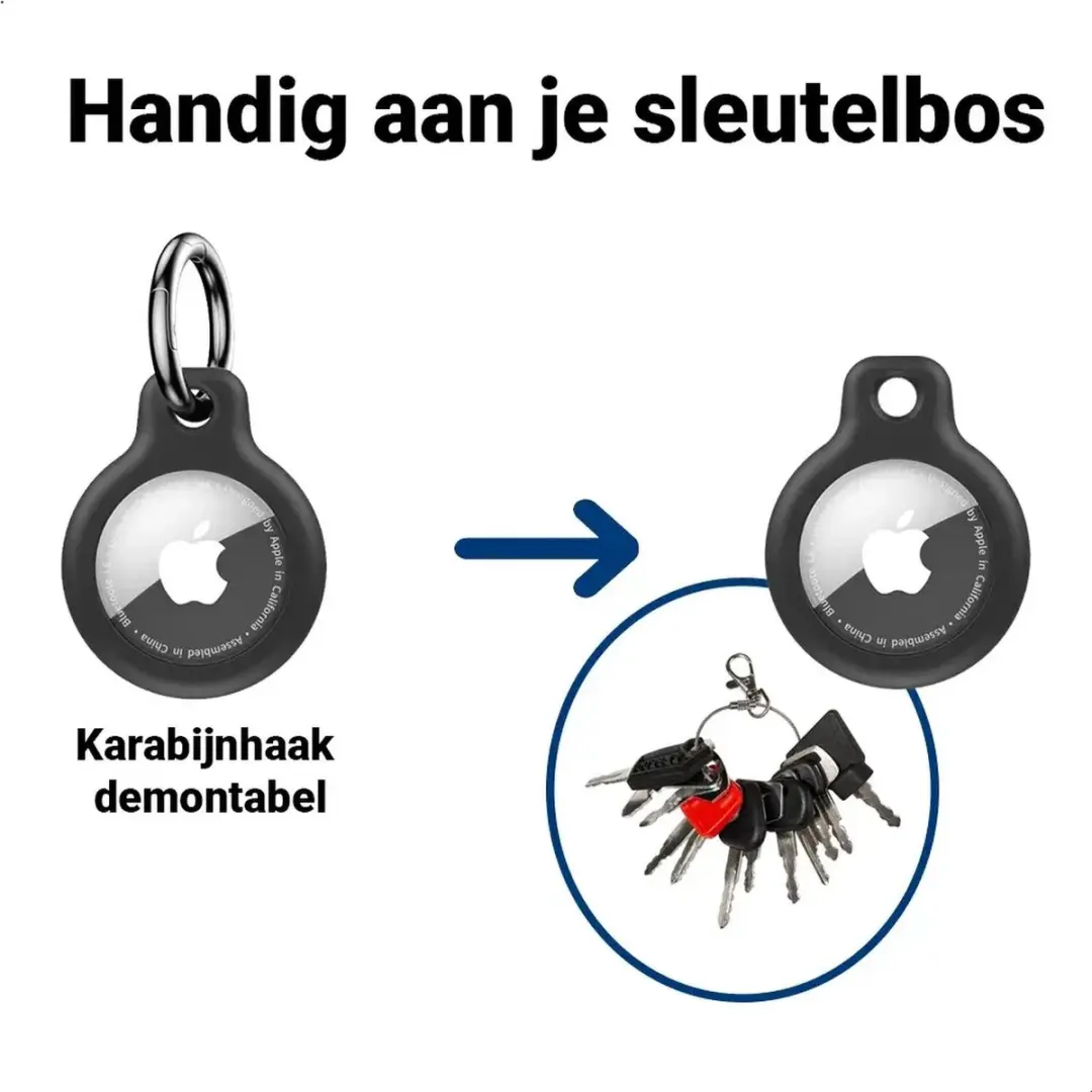 Selected Waterdichte Sleutelhanger AirTag - Zwart 2-Pack