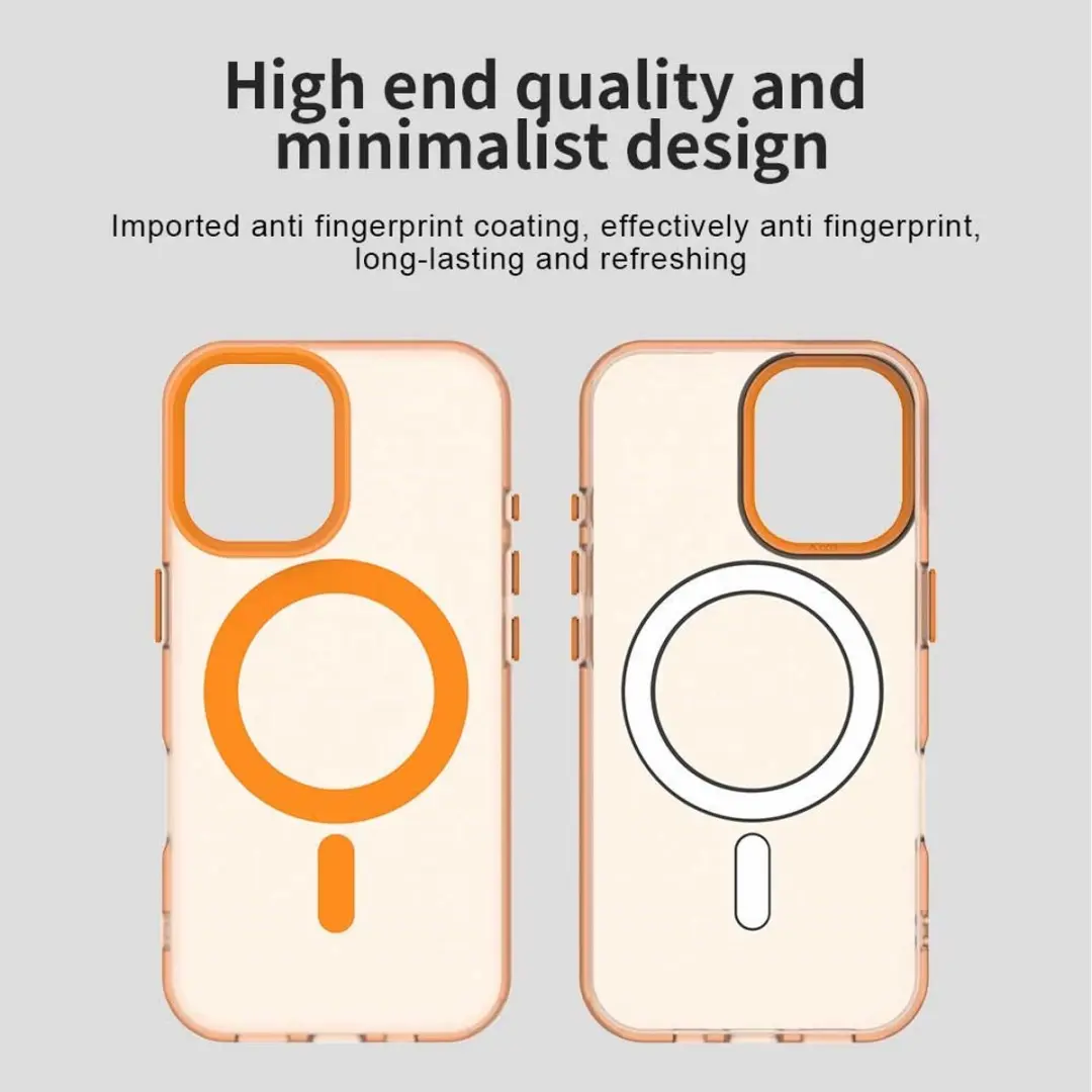 Selected MagSafe Backcover iPhone 16 - Oranje & Transparant