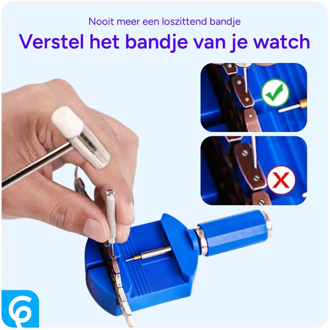 SBG Horlogeband Pin Verwijderaar - Reparatiekit - Blauw/Zilver
