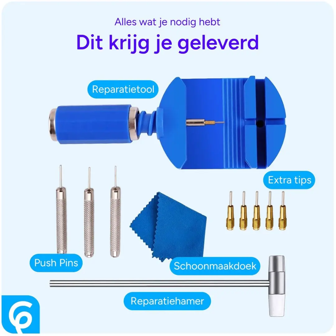 SBG Horlogeband Pin Verwijderaar - Reparatiekit - Blauw/Zilver - afbeelding 6 van 6