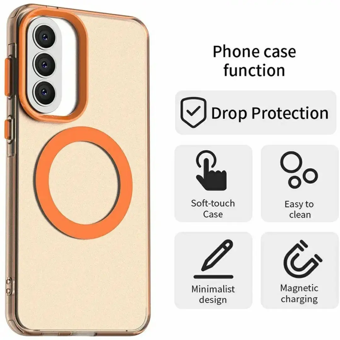 Selected MagSafe Backcover Samsung Galaxy A57 - Oranje & Transparant