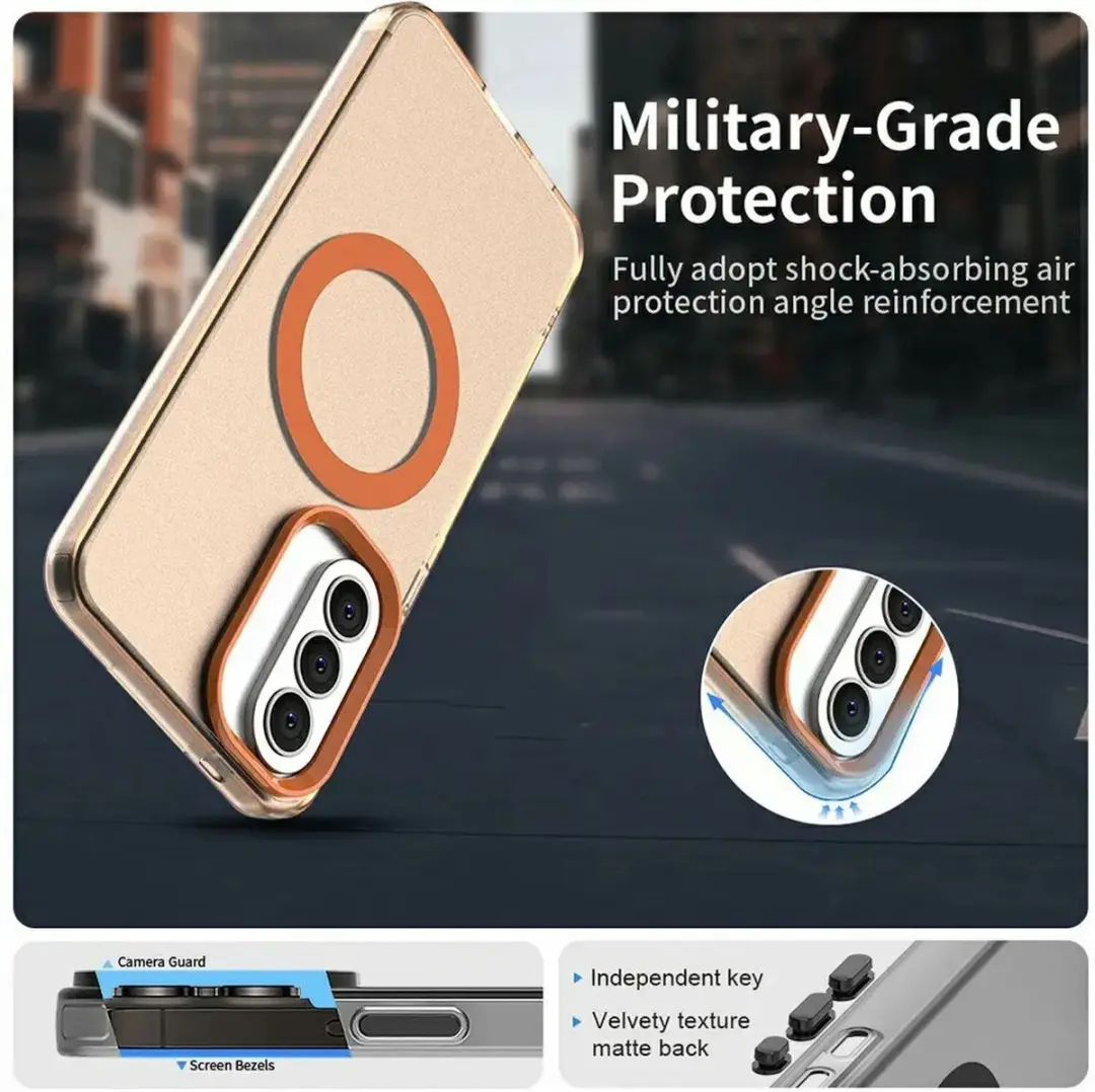 Selected MagSafe Backcover Samsung Galaxy A57 - Oranje & Transparant - afbeelding 6 van 6