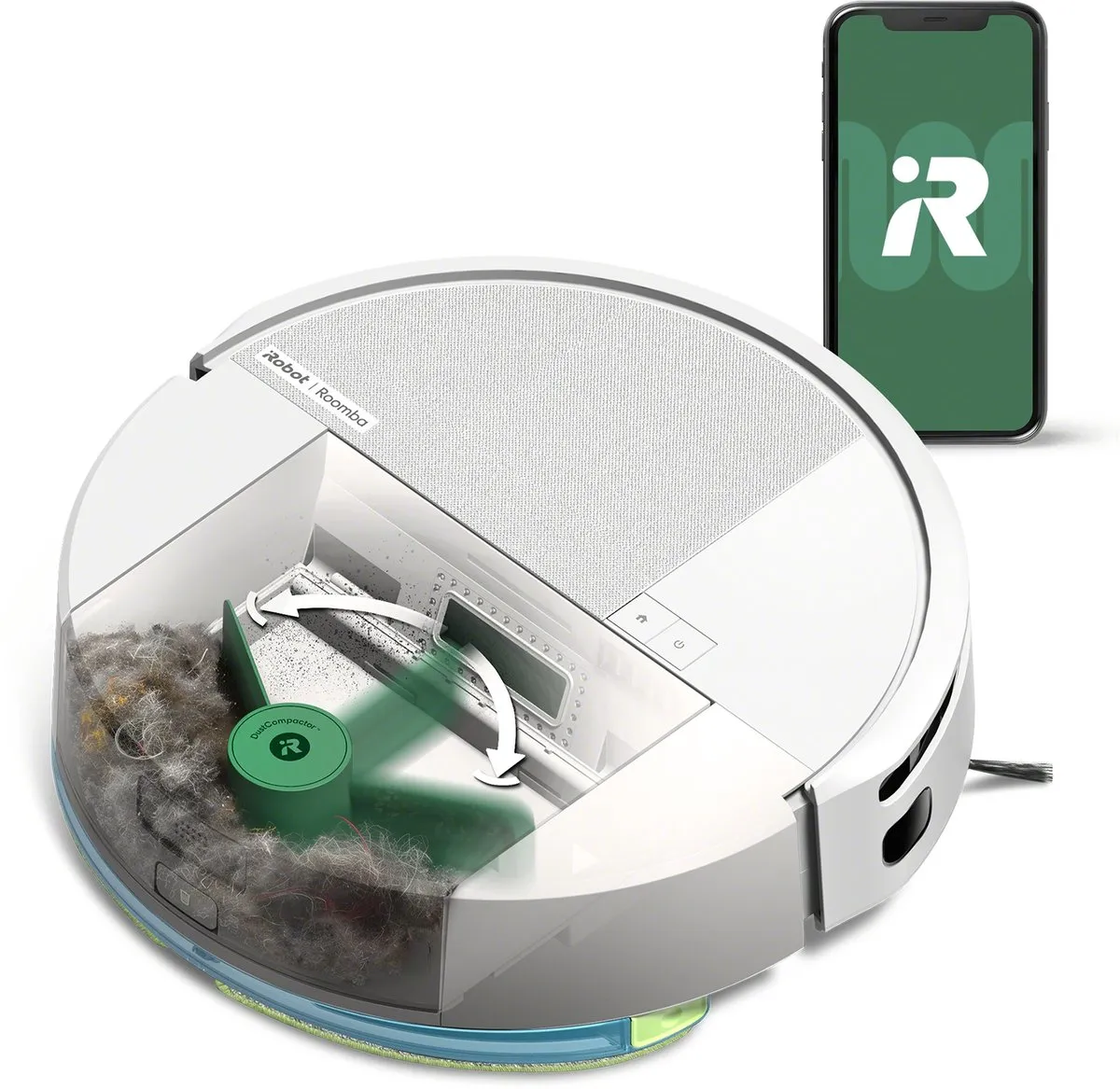 iRobot Roomba® 205 DustCompactor Combo - Robotstofzuiger met Dweilfunctie - Wit - L1212