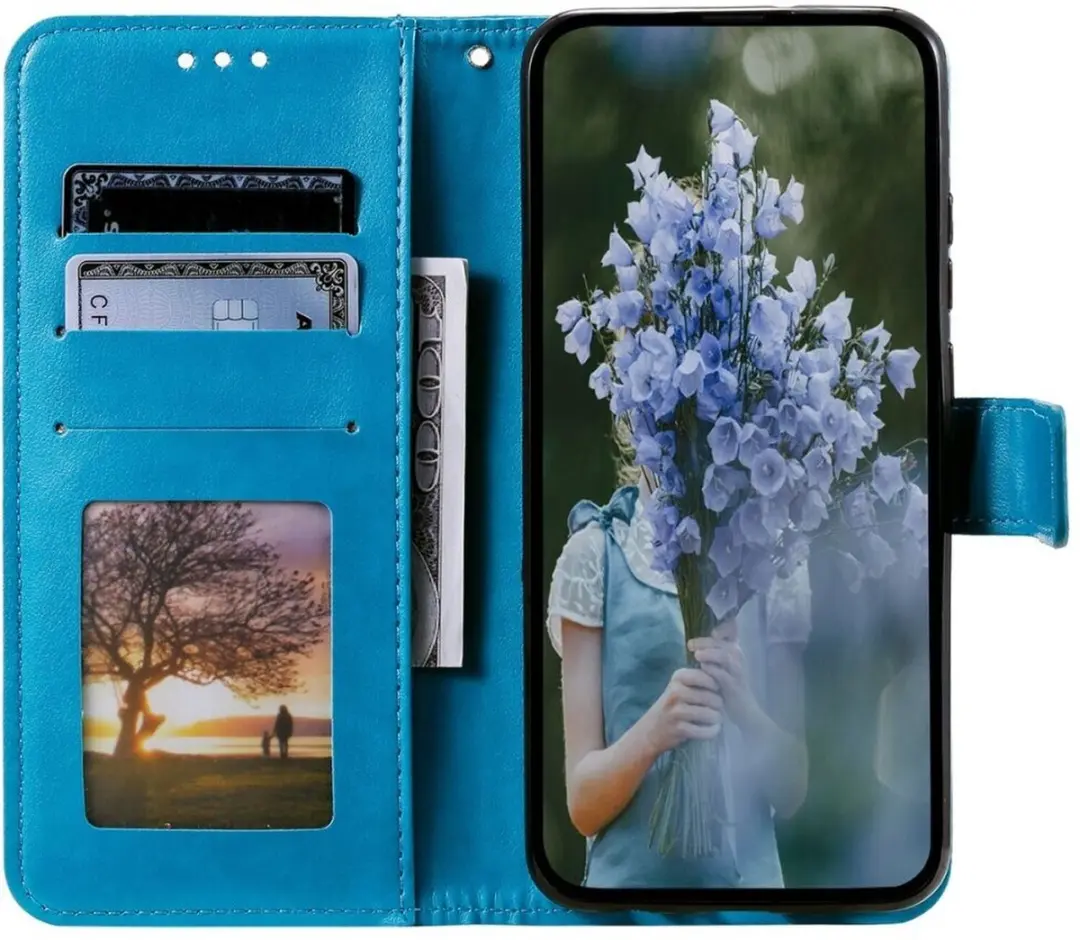 Selected Hoesje Samsung Galaxy A35 Mandala Blauw - 3 Pasjes