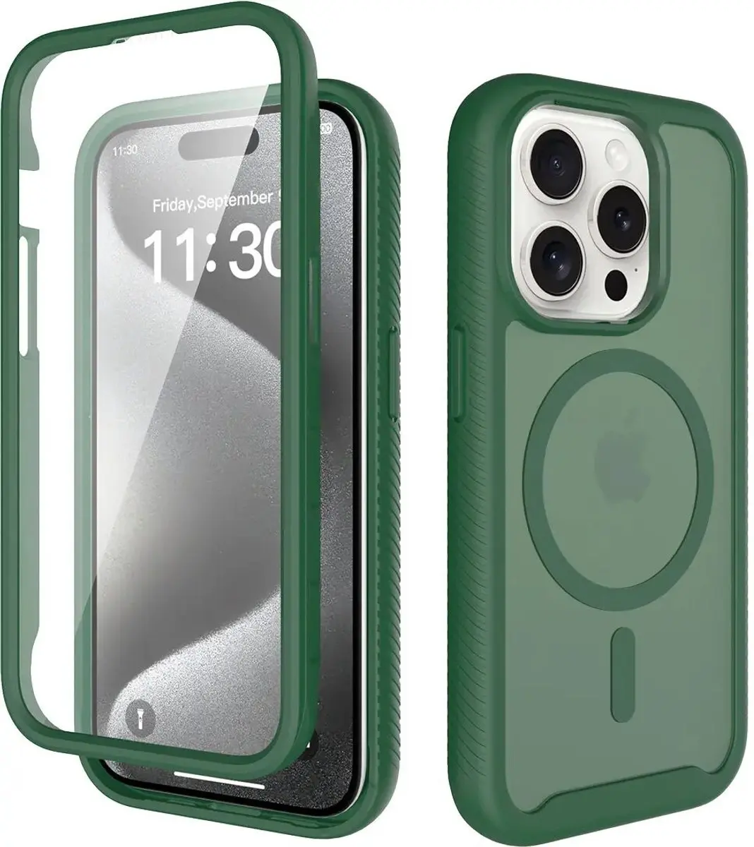 Selected by GSMpunt.nl iPhone 15 Pro Hoesje Matte Groen