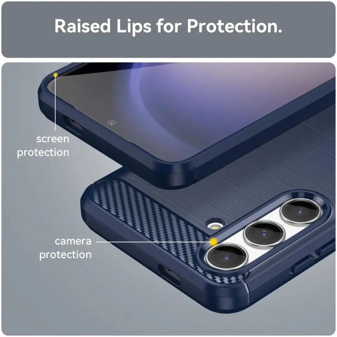 Selected Geborsteld TPU Hoesje Samsung Galaxy S24 - Blauw