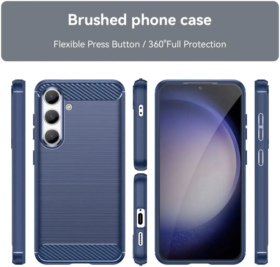 Selected Geborsteld TPU Hoesje Samsung Galaxy S24 - Blauw
