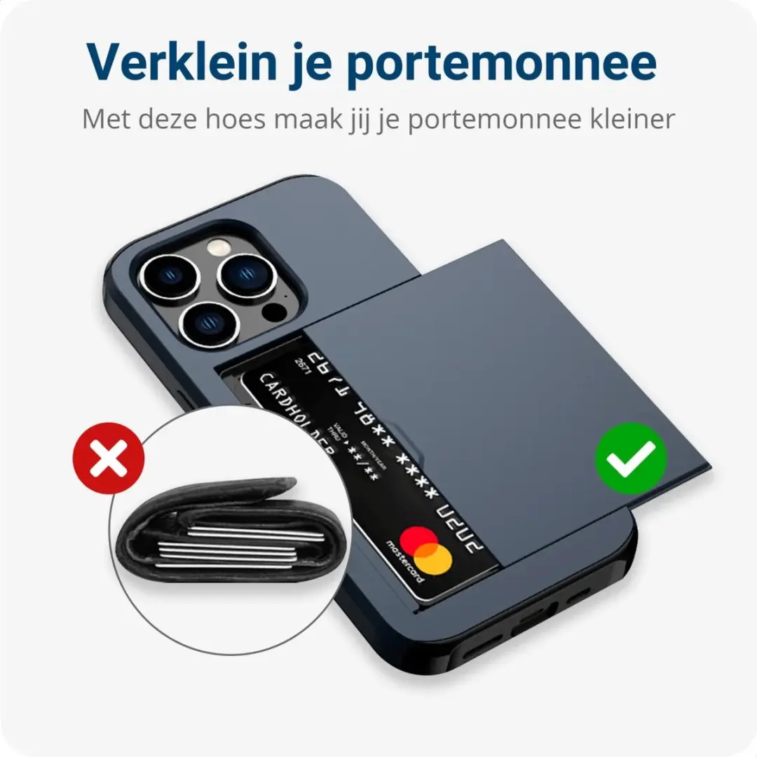 Selected Hoesje iPhone 15 Pro - Blauw - 2 Pasjes