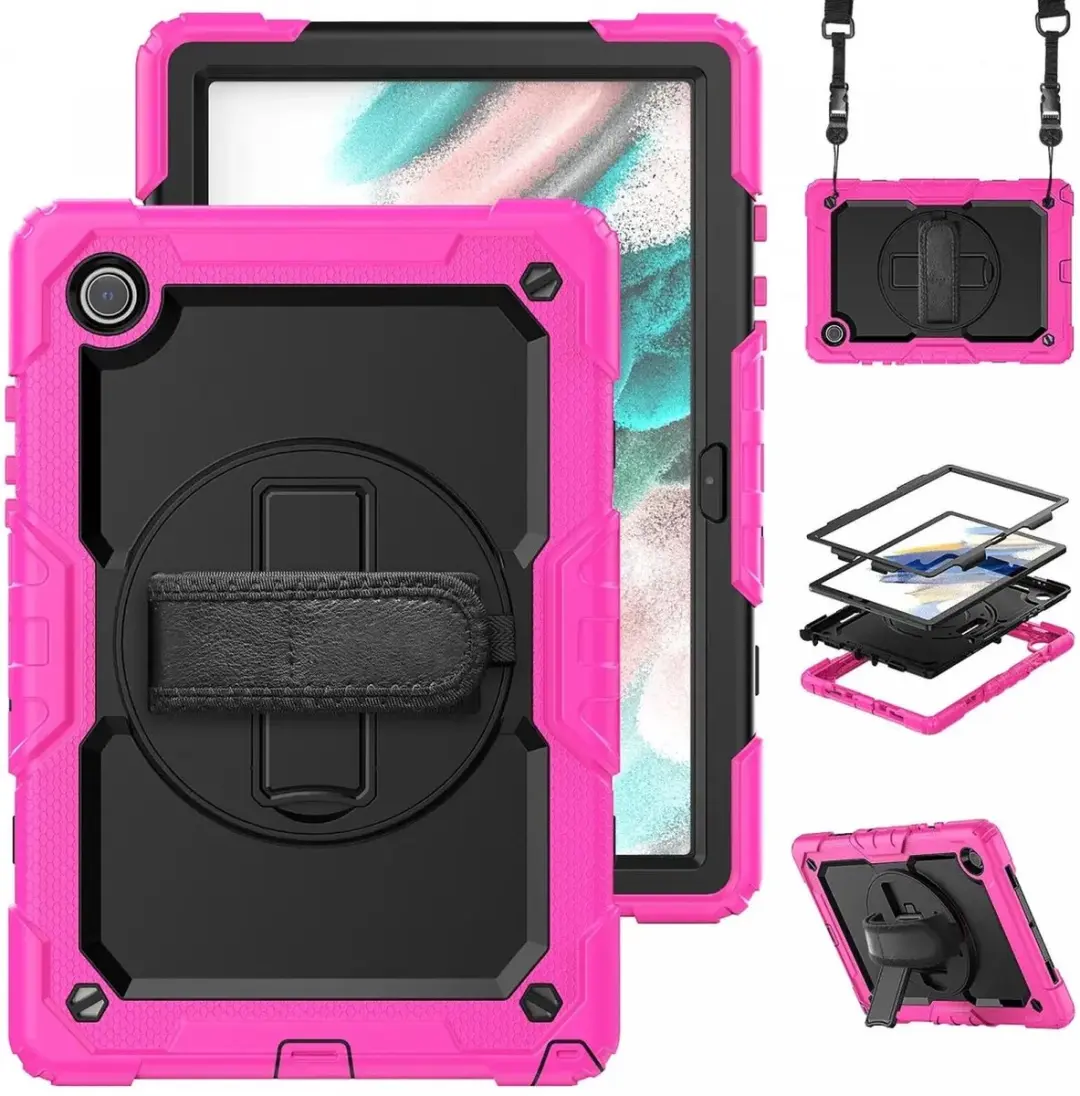 Selected Hoes Samsung Galaxy Tab A8 2021 - Roze - 360° Handriem
