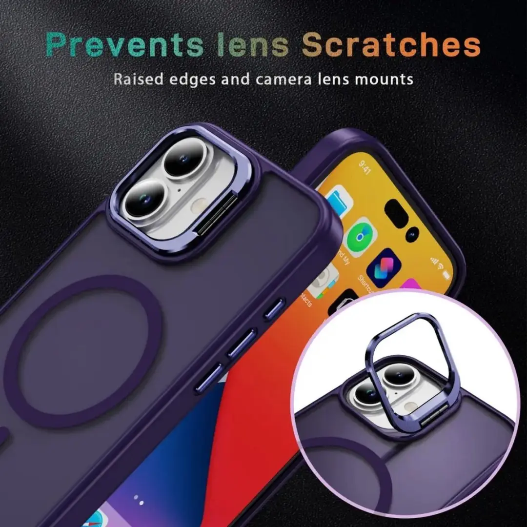 Selected Hoesje iPhone 17 MagSafe Paars - Camera Kickstand