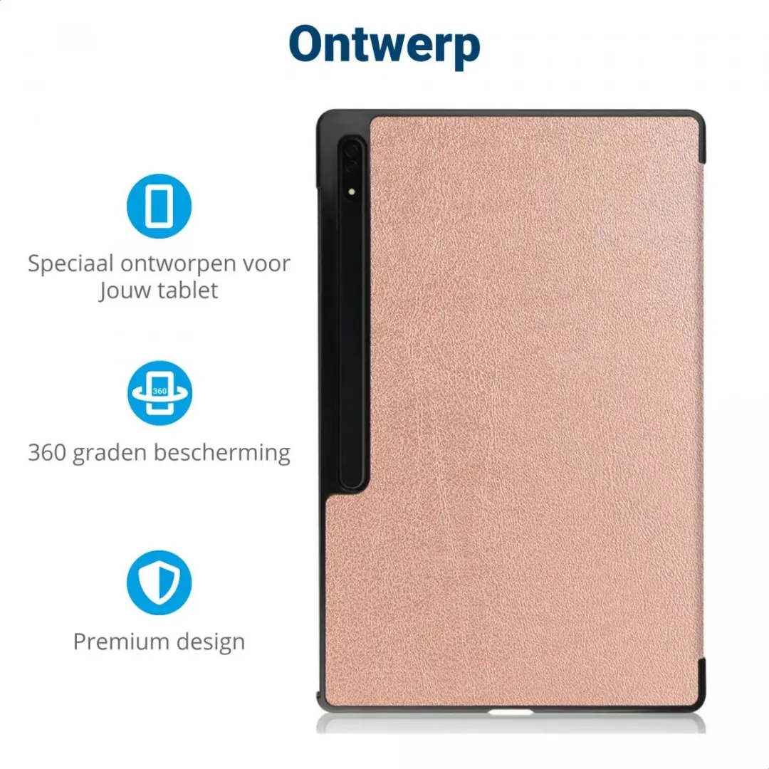 Samsung Galaxy Tab S10/S9 Ultra Tablethoes - Roze - Tri-fold Book Case