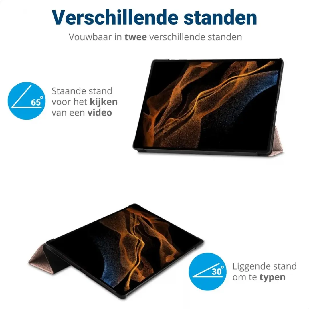 Samsung Galaxy Tab S10/S9 Ultra Tablethoes - Roze - Tri-fold Book Case