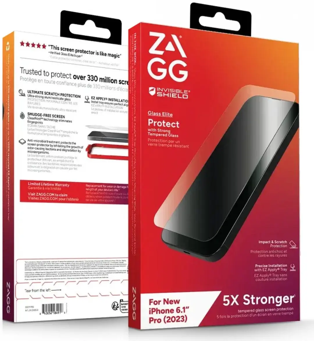 ZAGG InvisibleShield Glass Elite iPhone 15 Pro - Antibacterieel - afbeelding 6 van 6