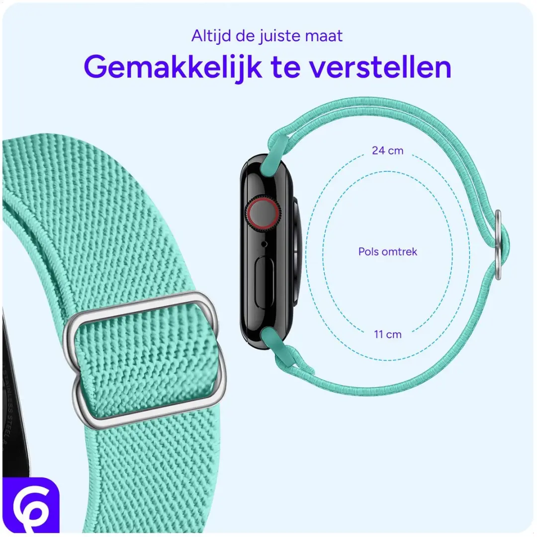 Selected SBG Nylon Sportband Apple Watch - 42/44/45/46/49mm - Mint Groen