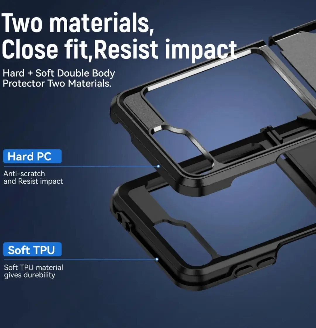 Selected Back Cover Samsung Galaxy Z Flip 6 Rugged Hoesje - Zwart