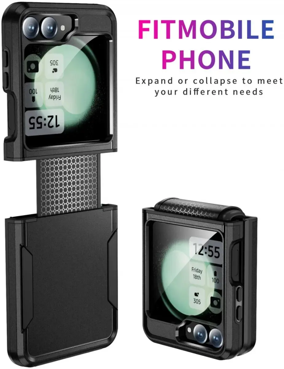 Selected Back Cover Samsung Galaxy Z Flip 6 Rugged Hoesje - Zwart