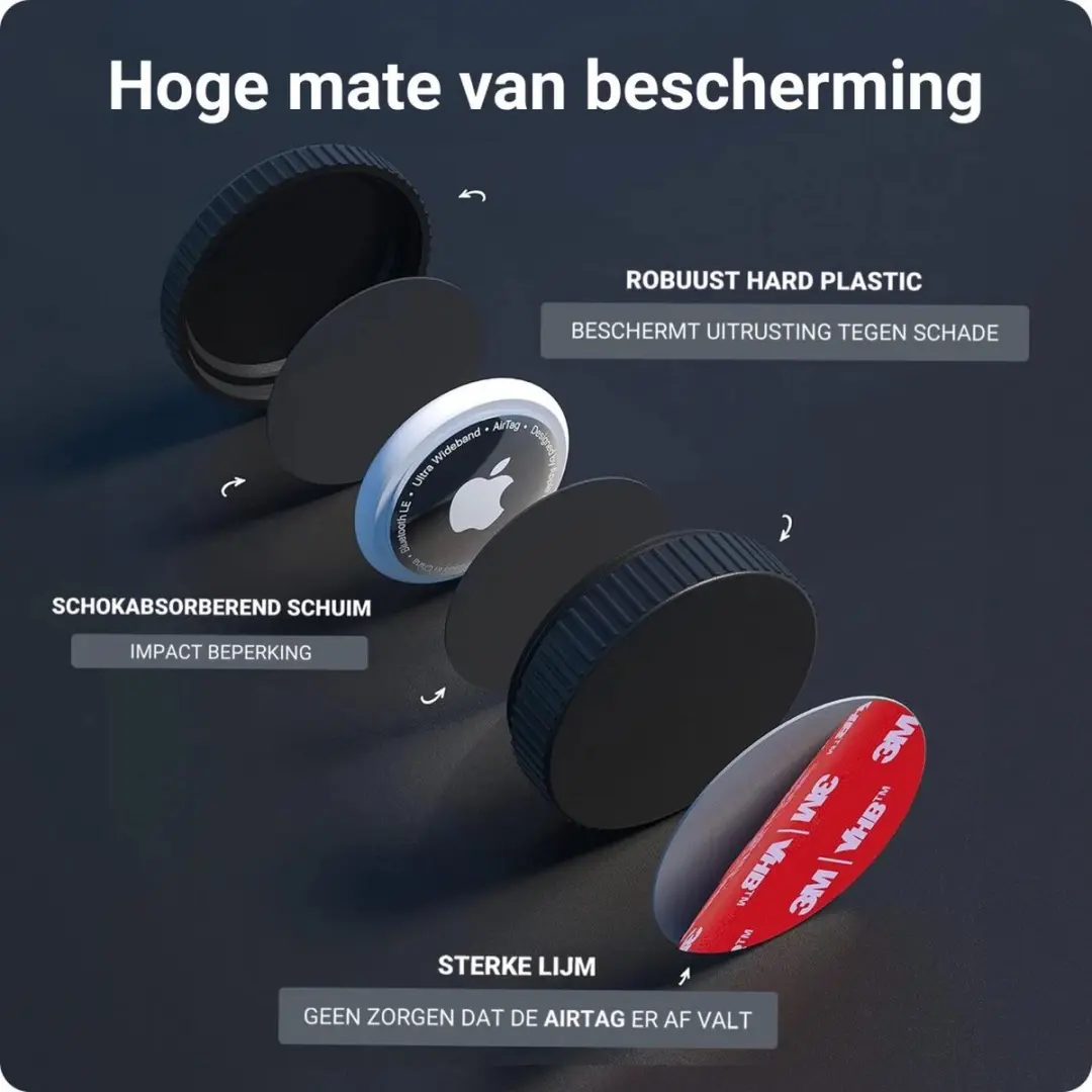 Selected Waterdichte AirTag Hoes 2 Pack - Zwart - afbeelding 6 van 6