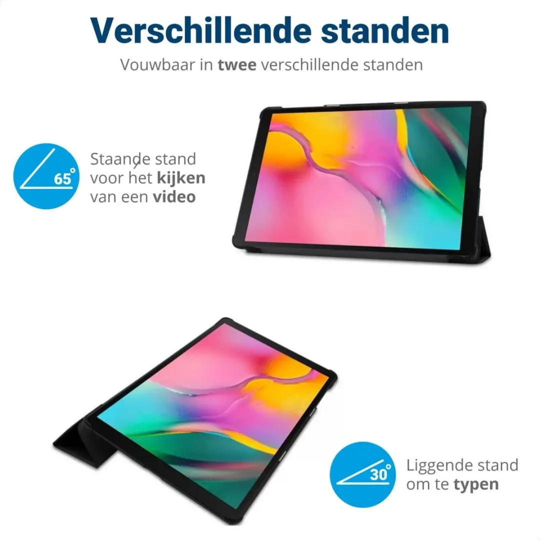 Selected by GSMpunt Apple iPad 10.2 Hoes - Tri-fold Kunstleder Zwart