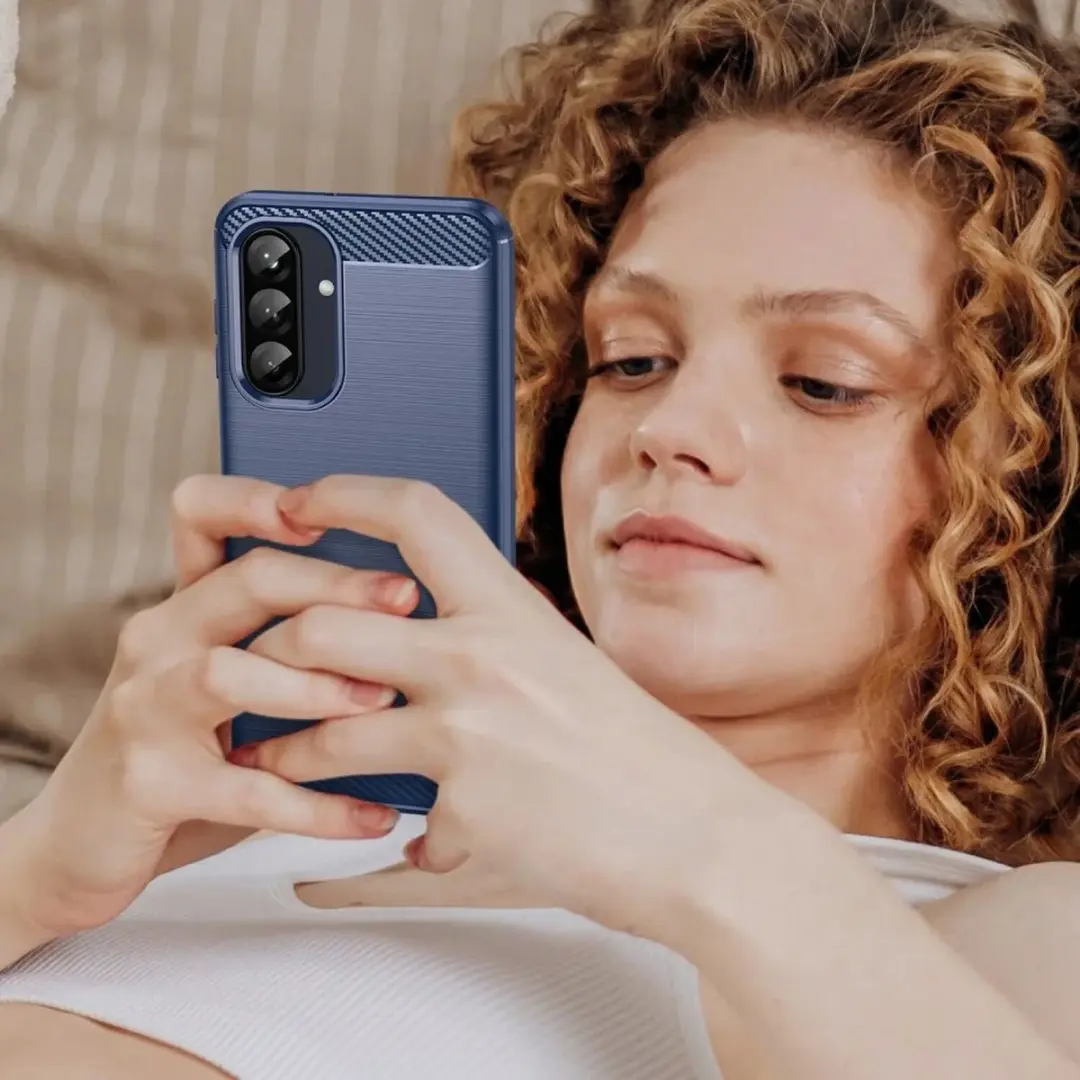 Selected Geborsteld TPU Hoesje Samsung Galaxy A26 - Blauw