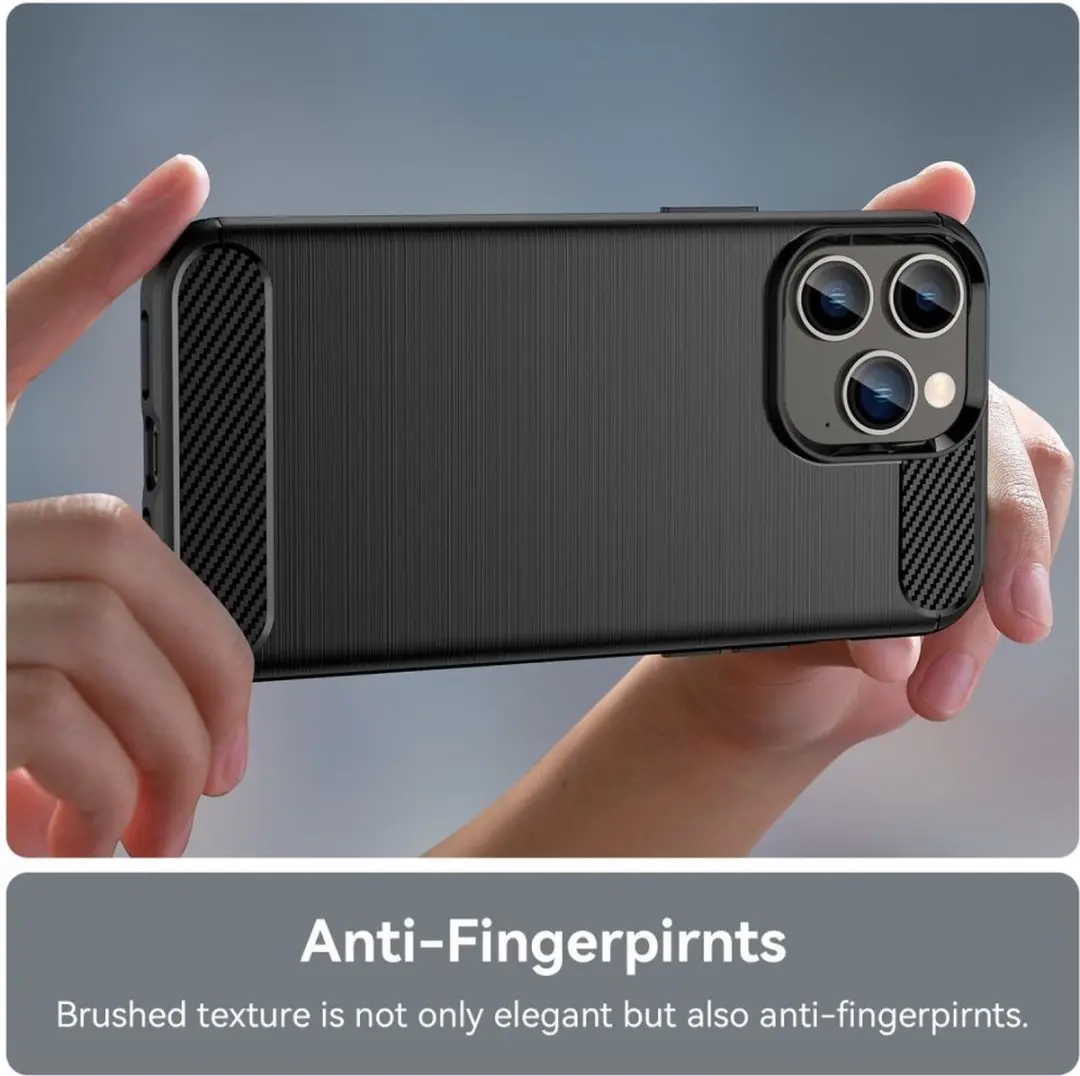 Selected Geborsteld TPU Hoesje iPhone 14 Pro - Zwart - afbeelding 6 van 6