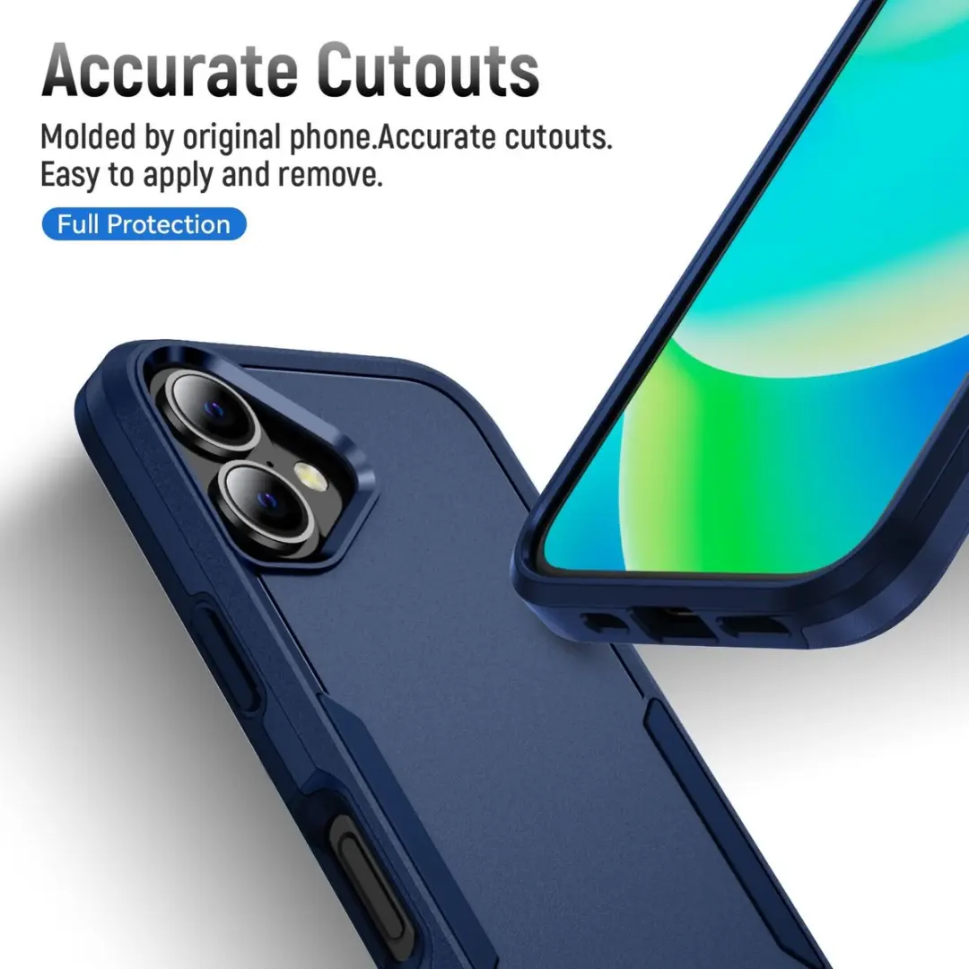 Selected Back Cover iPhone 16 Rugged Hoesje - Blauw