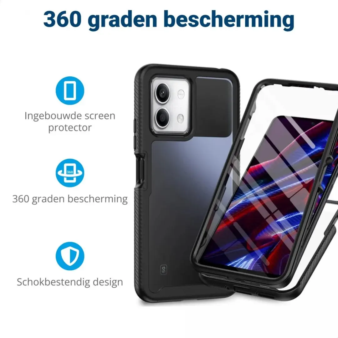 Selected Hoesje Xiaomi Redmi Note 13 5G - Full Protect - Zwart - afbeelding 6 van 6