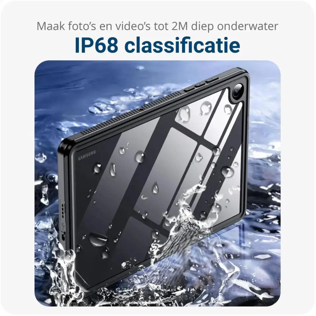Selected Full Protect Cover Samsung Galaxy Tab A11 Plus - IP68 - Zwart